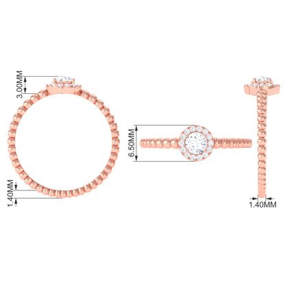 Certified Real Diamond Promise Ring with Bubble Shank