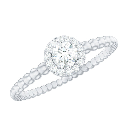 Certified Real Diamond Promise Ring with Bubble Shank