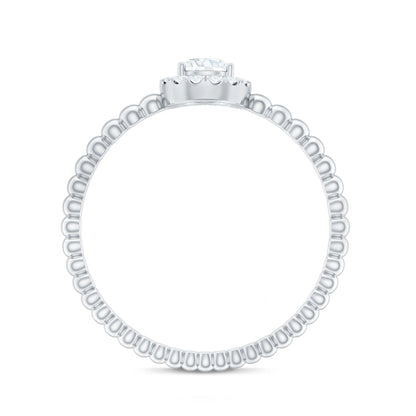 Certified Real Diamond Promise Ring with Bubble Shank
