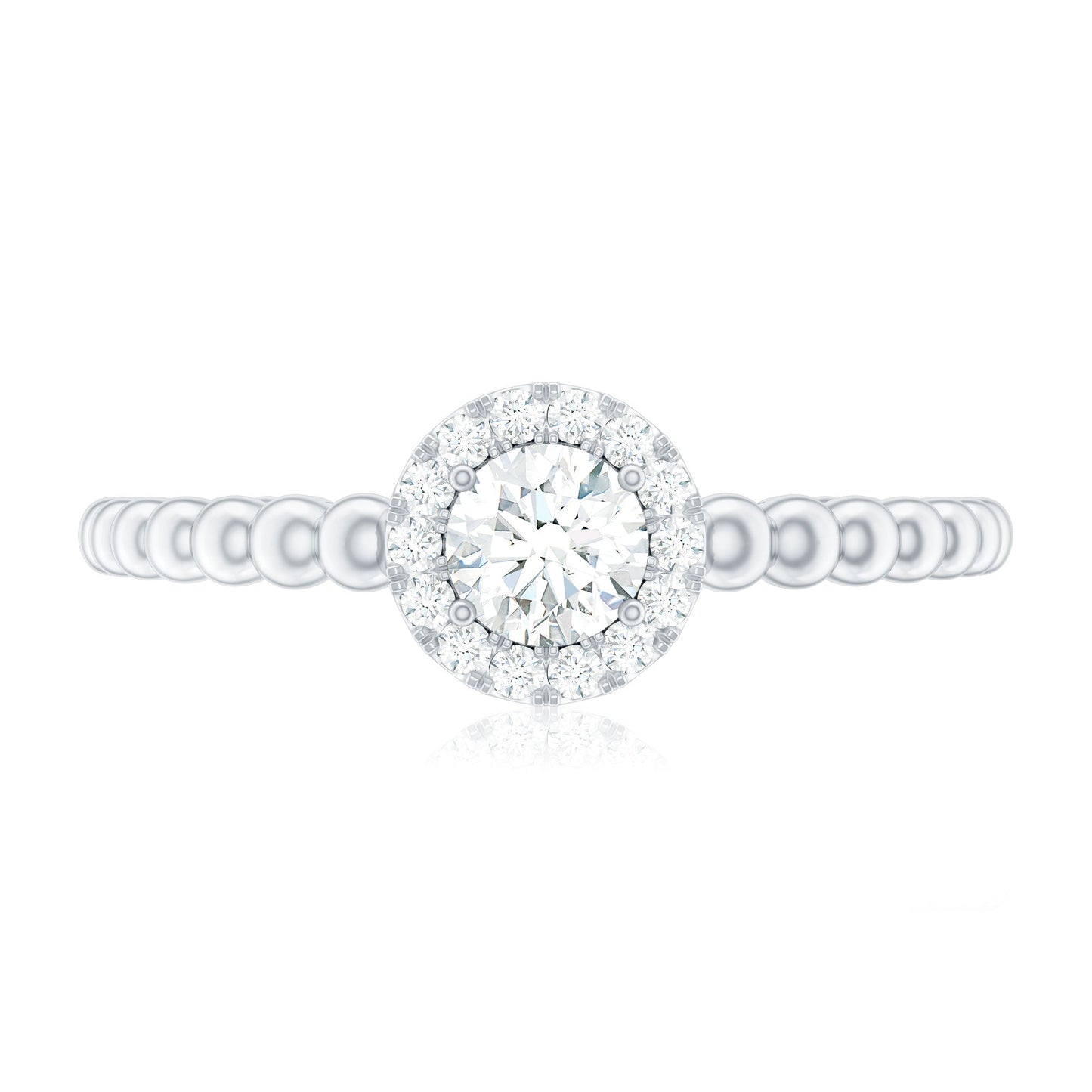 Certified Real Diamond Promise Ring with Bubble Shank