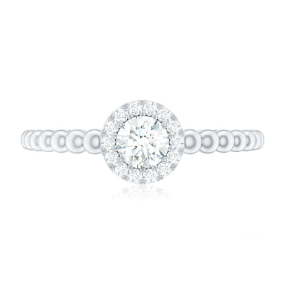 Certified Real Diamond Promise Ring with Bubble Shank