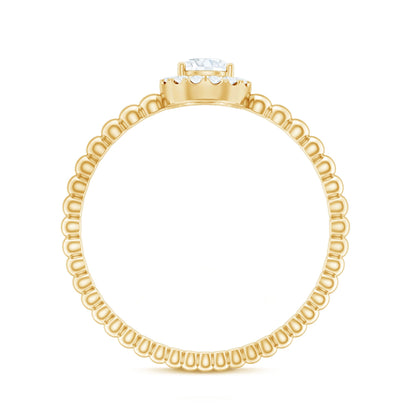 Certified Real Diamond Promise Ring with Bubble Shank