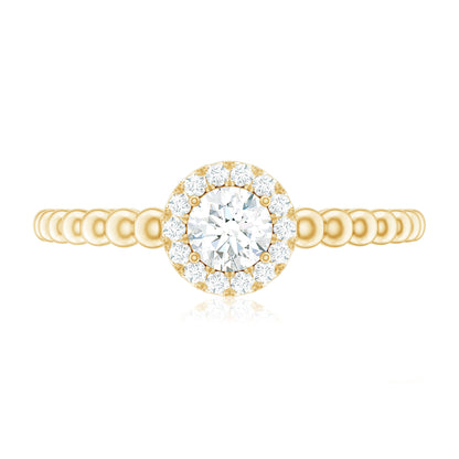 Certified Real Diamond Promise Ring with Bubble Shank
