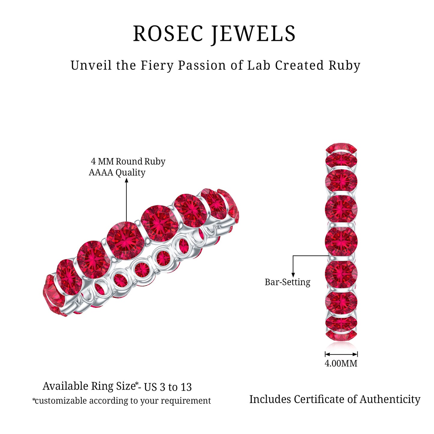 Bar Set Lab Created Ruby Full Eternity Ring