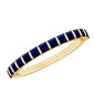 Princess Cut Blue Sapphire Half Eternity Wedding Band For Women