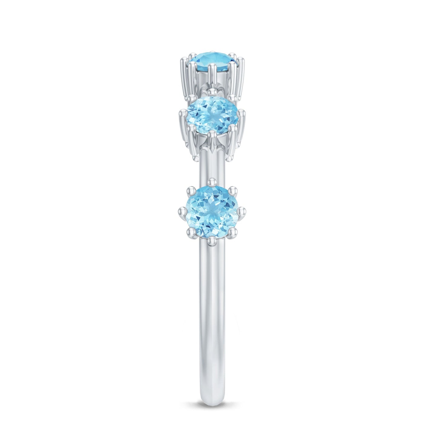 Natural Certified Aquamarine Promise Ring For Her