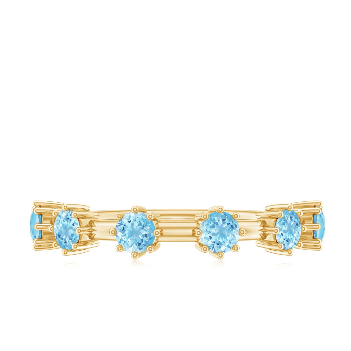 Natural Certified Aquamarine Promise Ring For Her