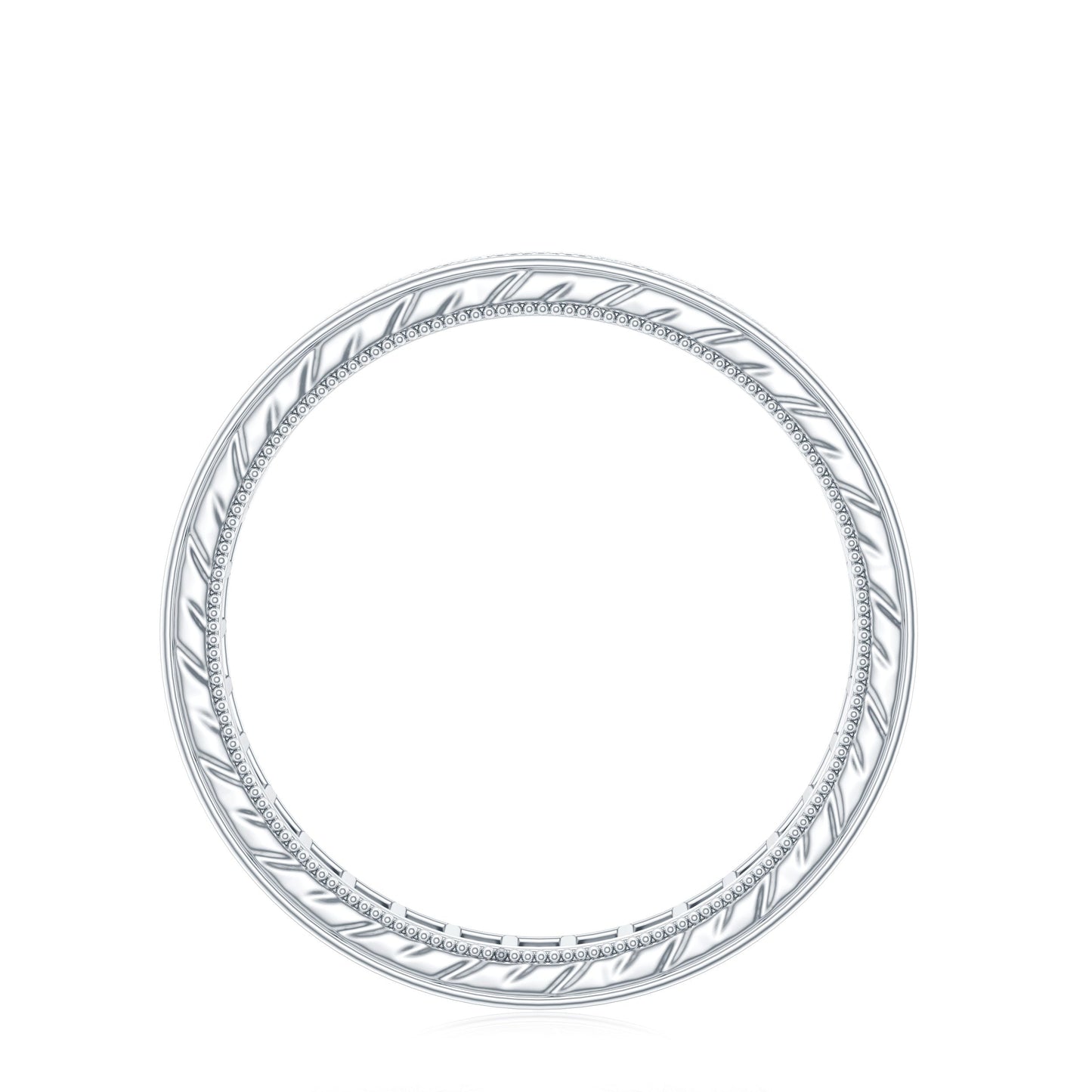 Black Onyx Wedding Band with Milgrain Detailing