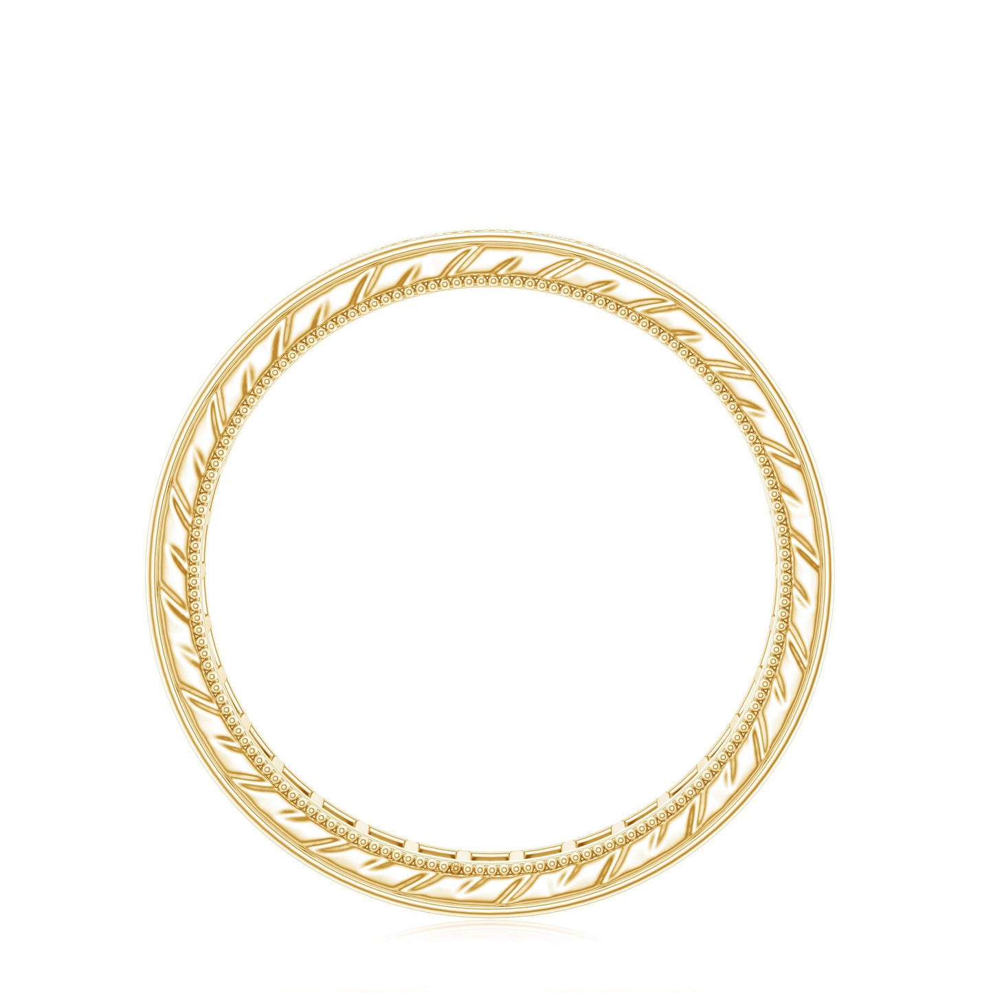 Black Onyx Wedding Band with Milgrain Detailing