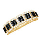 Baguette Cut Lab Grown Black and White Diamond Half Eternity Band