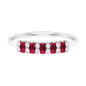 Minimalist Lab Created Ruby and Diamond Cluster Promise Ring