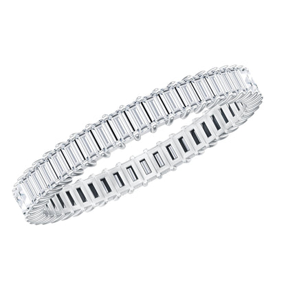 Baguette Cut Moissanite Eternity Ring in Shared Prong Setting