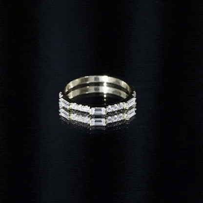 Baguette Moissanite Minimalist Stackable Eternity Ring