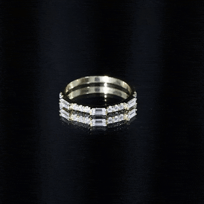 Baguette Moissanite Minimalist Stackable Eternity Ring