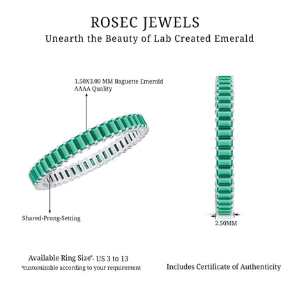 Lab Grown Emerald Baguette Eternity Band