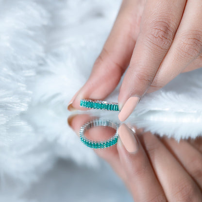 Lab Grown Emerald Baguette Eternity Band