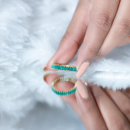 Lab Grown Emerald Baguette Eternity Band