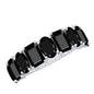 Oval and Emerald Cut Black Onyx Half Eternity Wedding Band