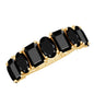 Oval and Emerald Cut Black Onyx Half Eternity Wedding Band