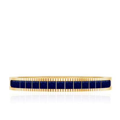 Natural Blue Sapphire Half Eternity Ring in Channel Set
