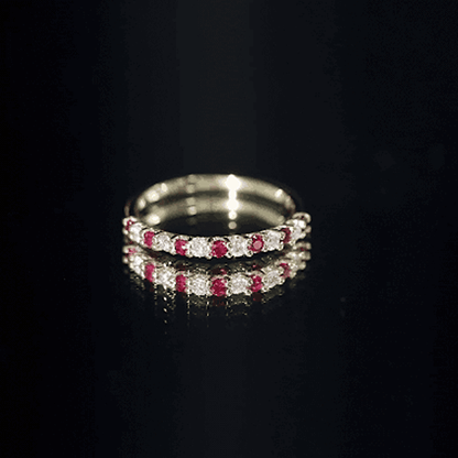 Natural Ruby Diamond Stackable Eternity Ring