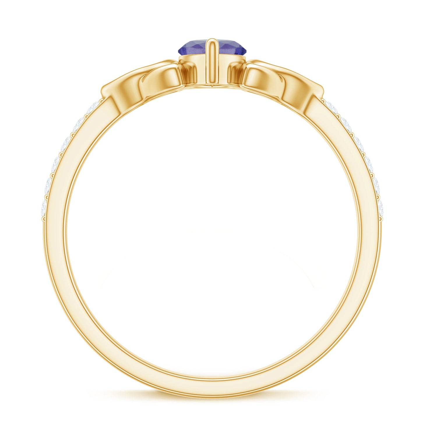 Real Marquise Tanzanite Diamond Engagement Ring with Celtic Knot