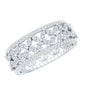 Certified Moissanite Flower Wedding Band for Women