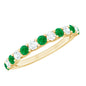 Trellis Set Round Emerald and Diamond Half Eternity Ring