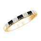 Bar Set Black Onyx and Diamond Half Eternity Wedding Band