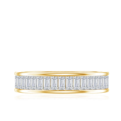 Baguette Cut Moissanite Wedding Band in Channel Setting