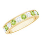 Channel Set Peridot and Diamond Half Eternity Ring for Women