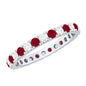 Natural Ruby Eternity Ring with Diamond for Women