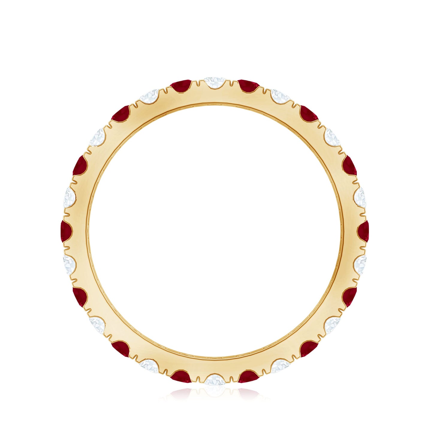 Natural Ruby Eternity Ring with Diamond for Women