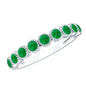 Milgrain Bezel Set Round Emerald Eternity Wedding Band