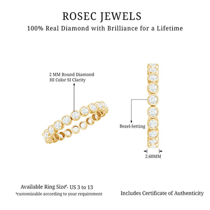Real Diamond Eternity Ring in Bezel Setting