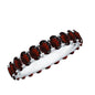 Certified Natural Oval Garnet Eternity Ring for Wedding