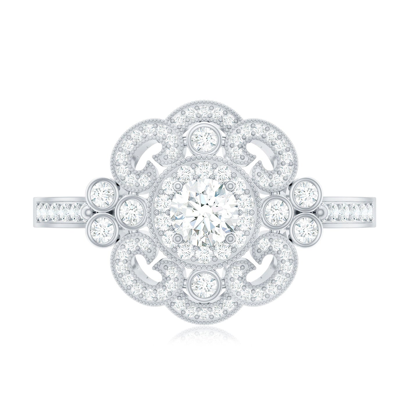 Vintage Looking Diamond Engagement Ring for Women