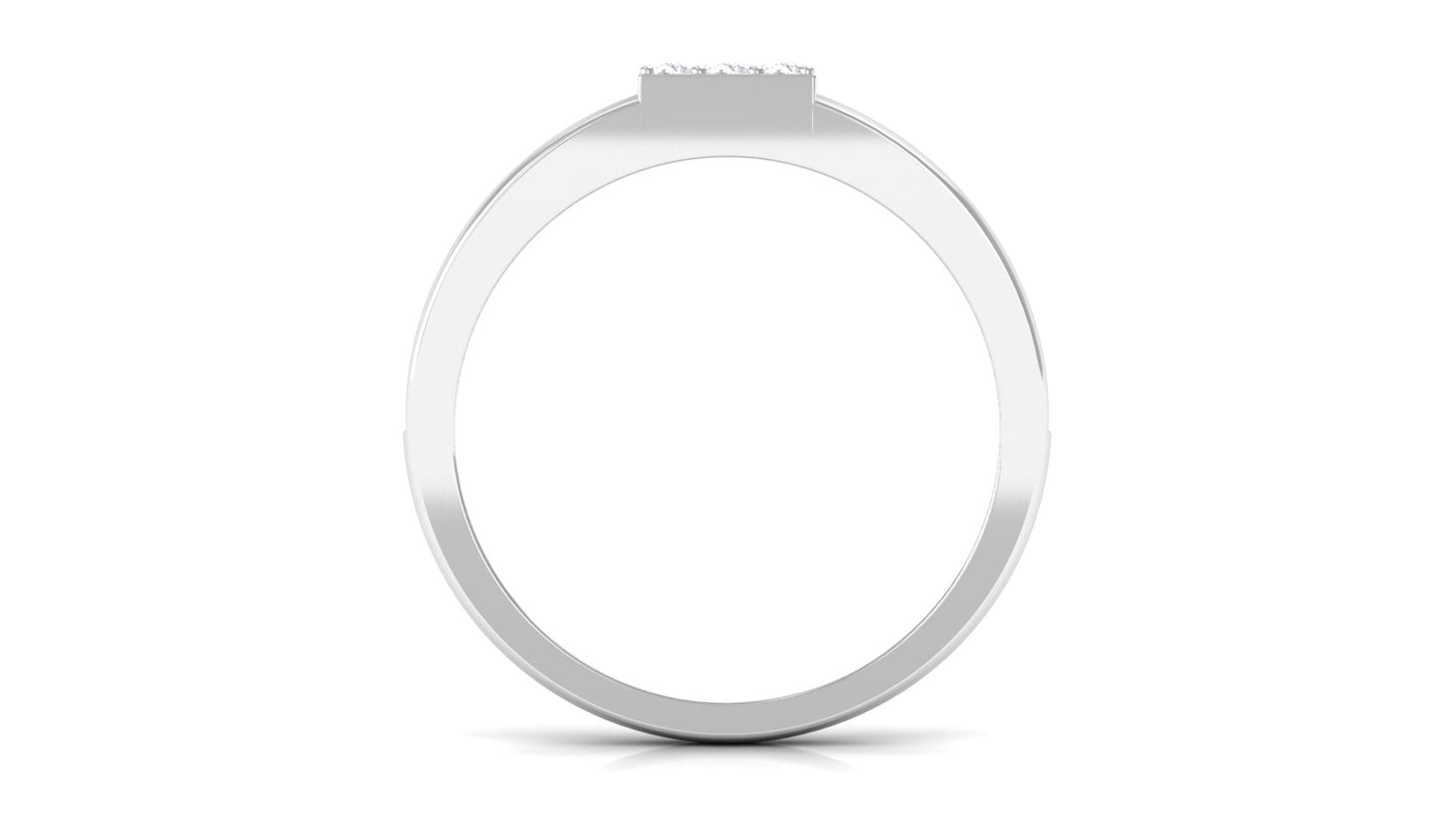 Certified Real Diamond Mens Engagement Band with Black Enamel