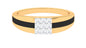 Certified Real Diamond Mens Engagement Band with Black Enamel