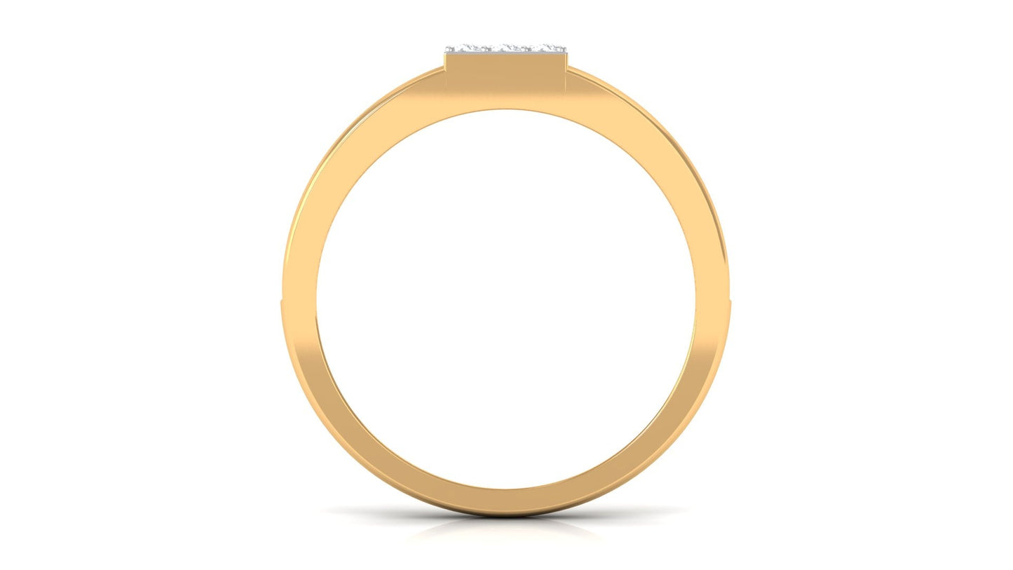 Certified Real Diamond Mens Engagement Band with Black Enamel