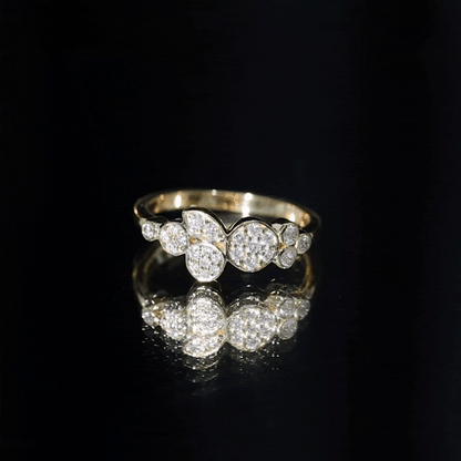 Illusion Set Round Diamond Cluster Engagement Ring
