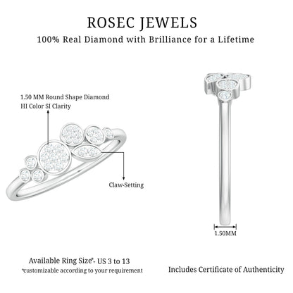 Illusion Set Round Diamond Cluster Engagement Ring