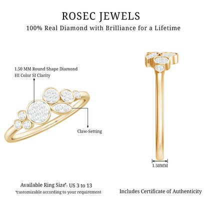 Illusion Set Round Diamond Cluster Engagement Ring