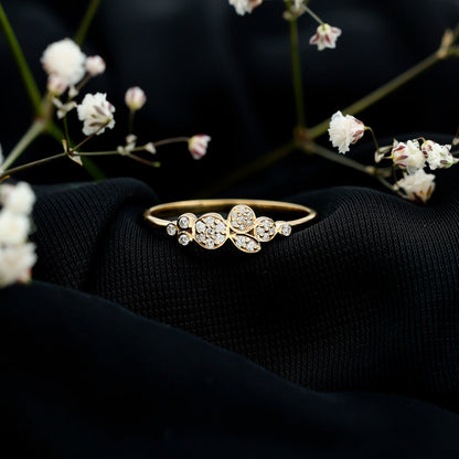 Illusion Set Round Diamond Cluster Engagement Ring