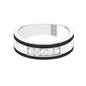 Certified Real Diamond Wedding Band with Black Enamel
