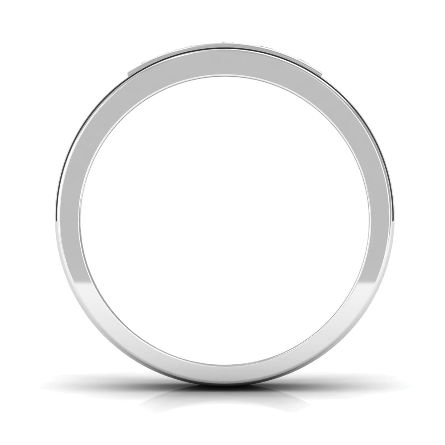 Certified Real Diamond Wedding Band with Black Enamel