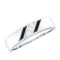Natural Mens Diamond Wedding Band with Black Enamel