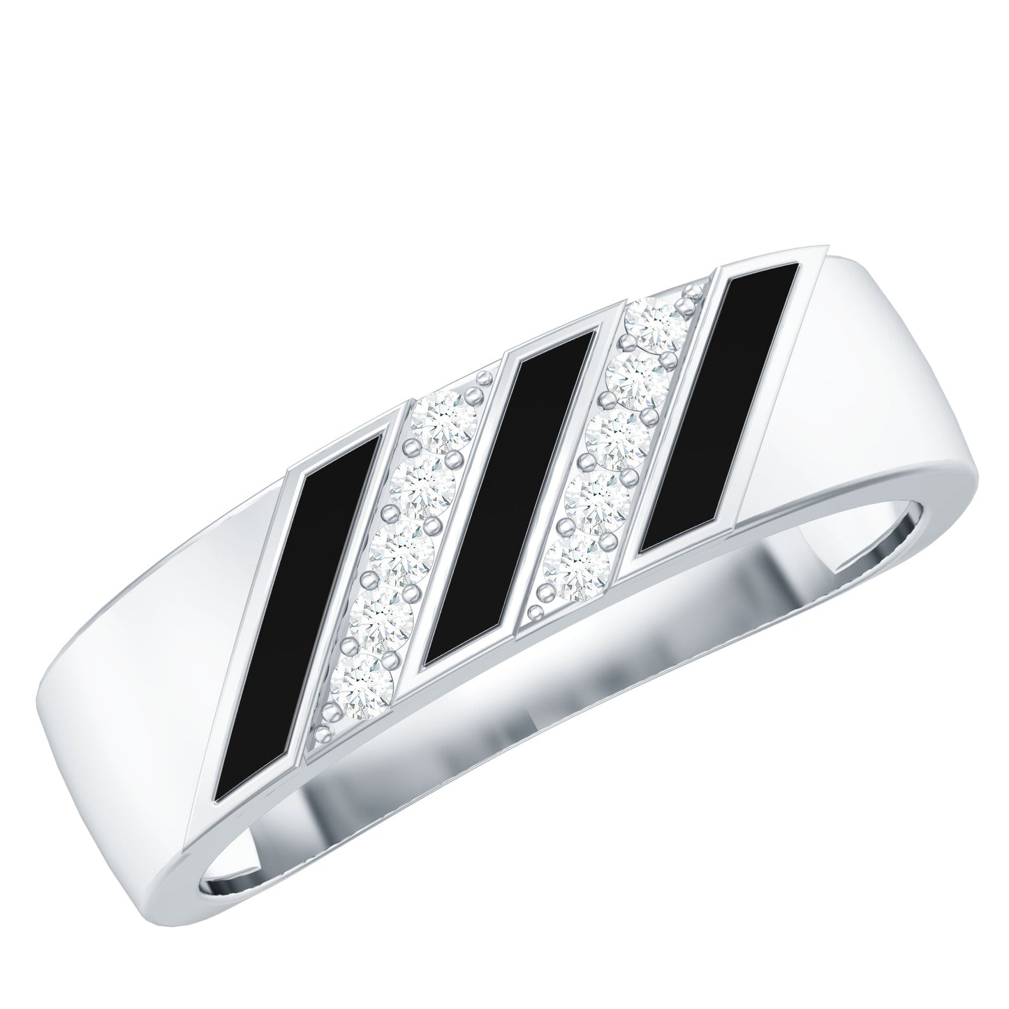 Certified Diamond Enamel Wedding Band