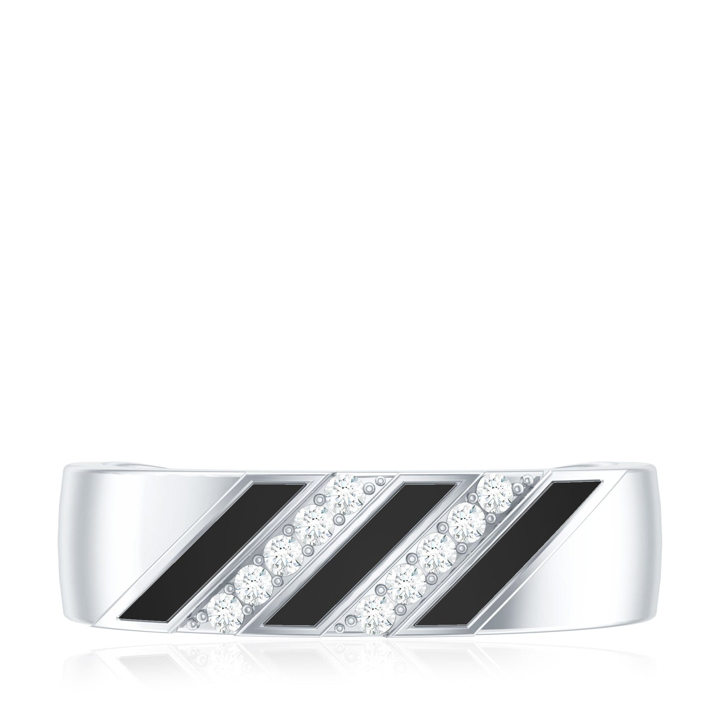 Certified Diamond Enamel Wedding Band