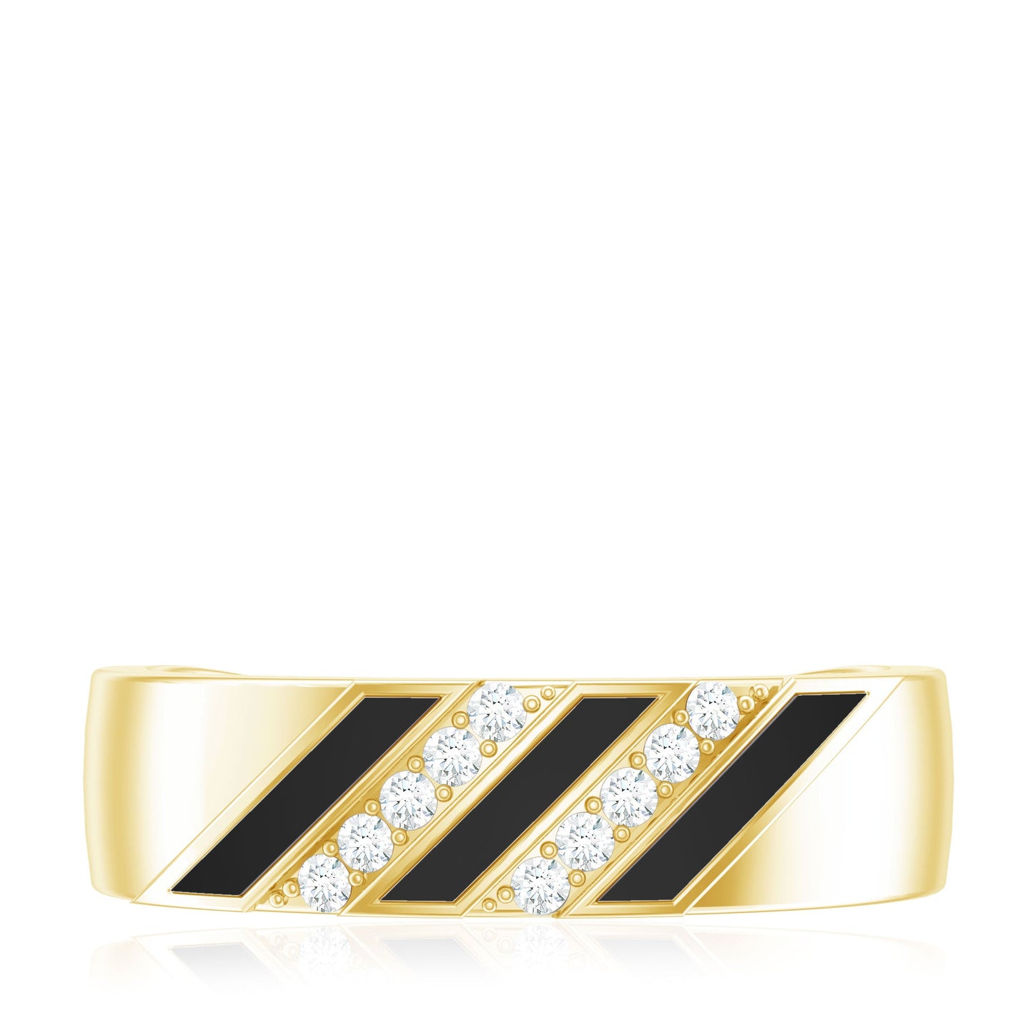 Certified Diamond Enamel Wedding Band
